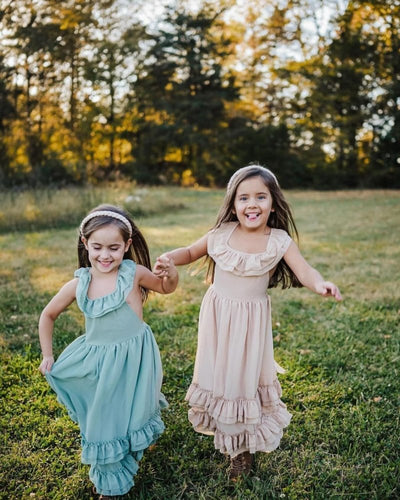 Nellie Ruffle Maxi Dress - Champagne product_type - Bailey's Blossoms