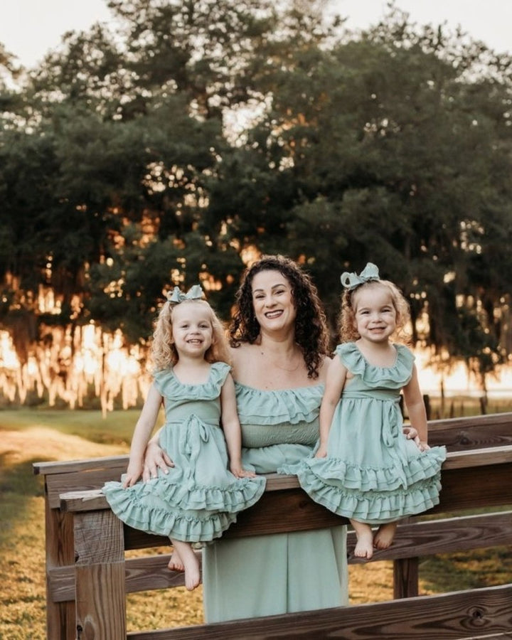 Nellie Ruffle Maxi Dress - Sage product_type - Bailey&