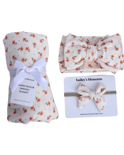 Nylon Bow - Orange Floral #product_type - Bailey's Blossoms