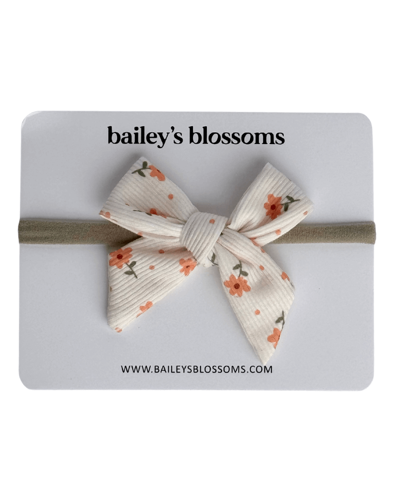 Nylon Bow - Orange Floral #product_type - Bailey's Blossoms