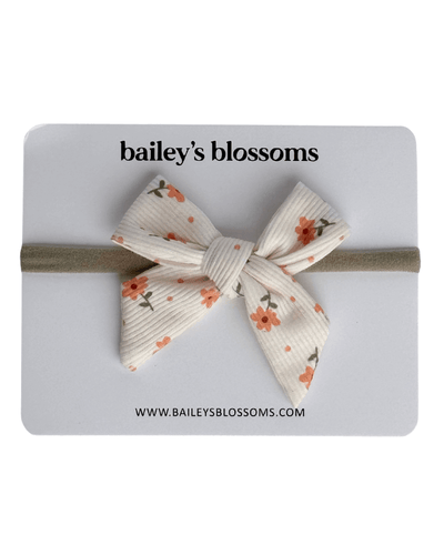 Nylon Bow - Orange Floral #product_type - Bailey's Blossoms