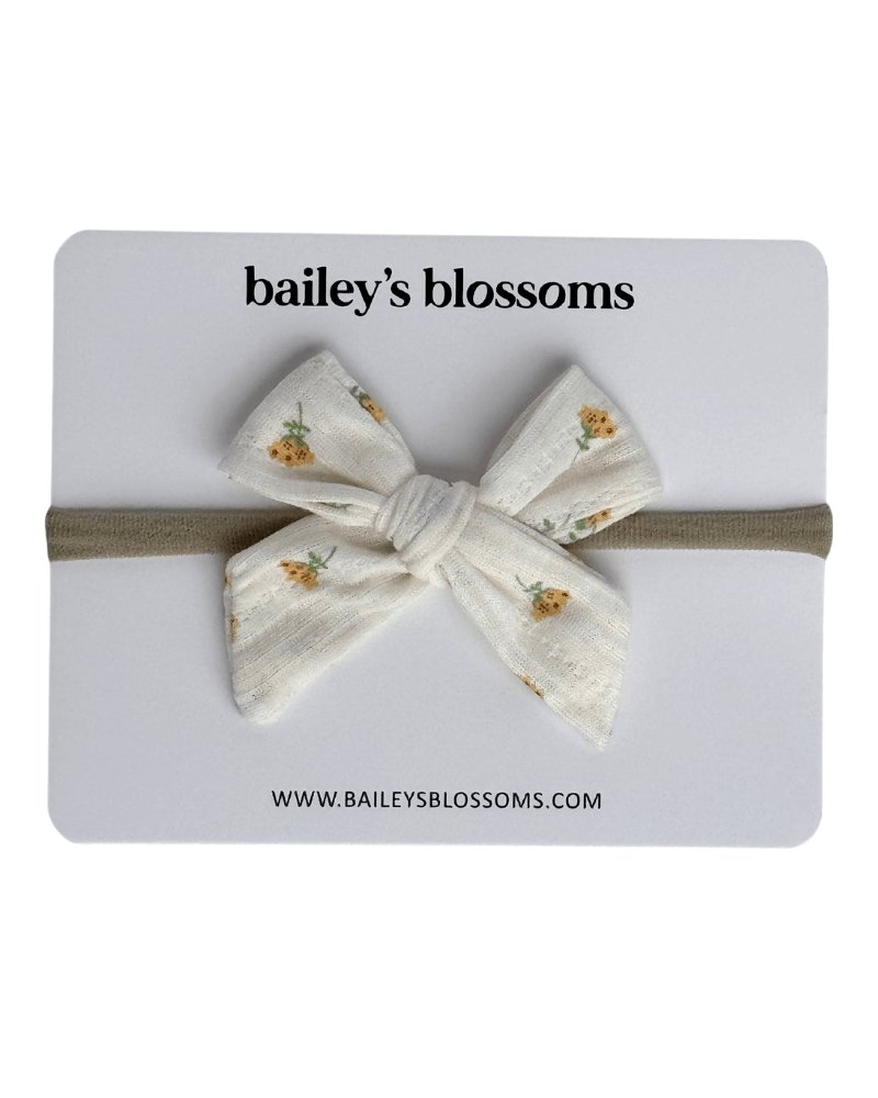 Nylon Bow - Yellow Floral #product_type - Bailey's Blossoms