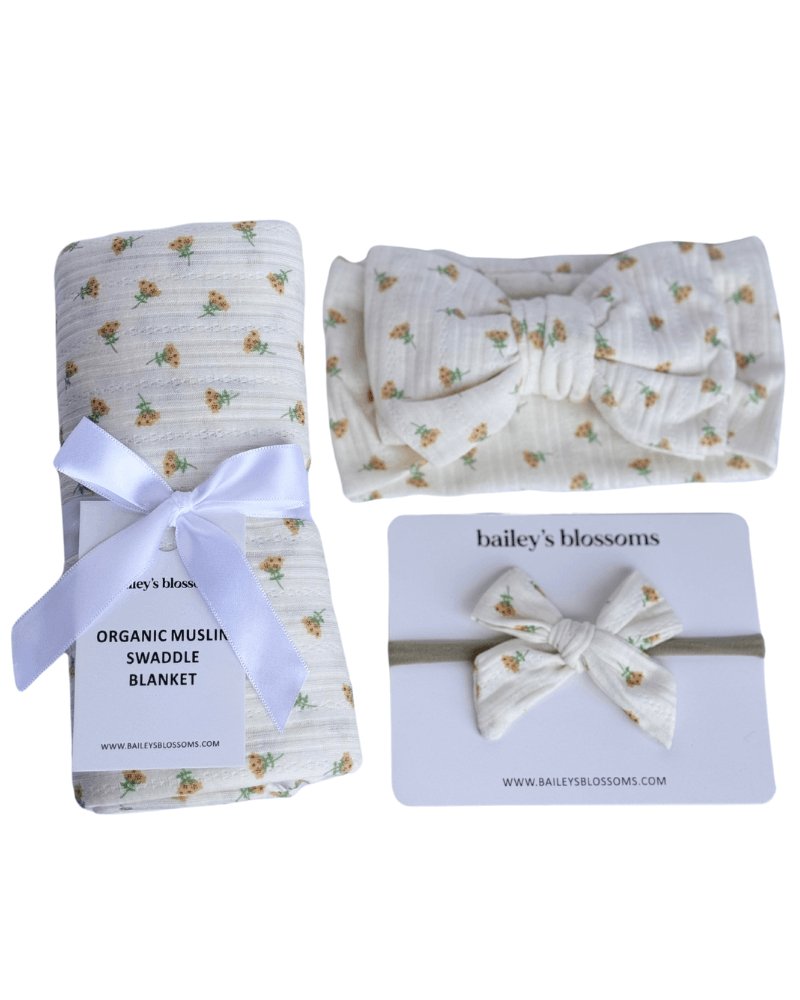 Nylon Bow - Yellow Floral #product_type - Bailey's Blossoms