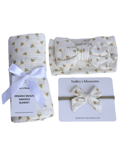 Nylon Bow - Yellow Floral #product_type - Bailey's Blossoms