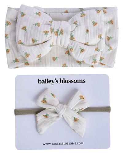 Nylon Bow - Yellow Floral #product_type - Bailey's Blossoms