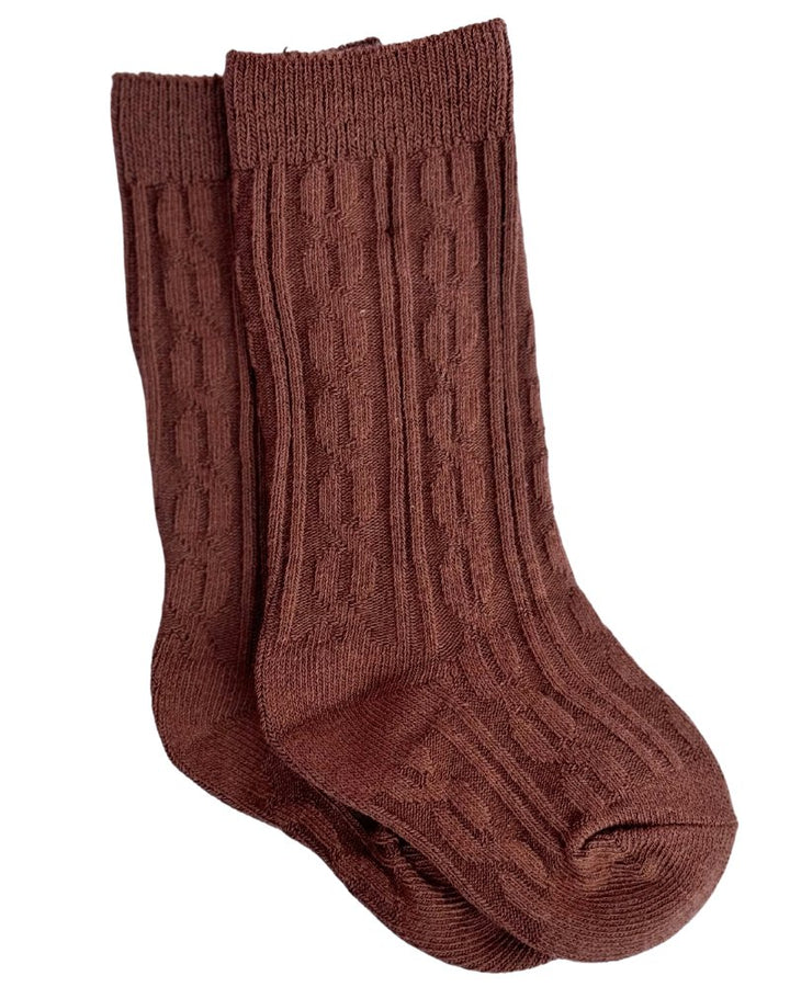 Pepper Knee - High Cable Knit Socks 