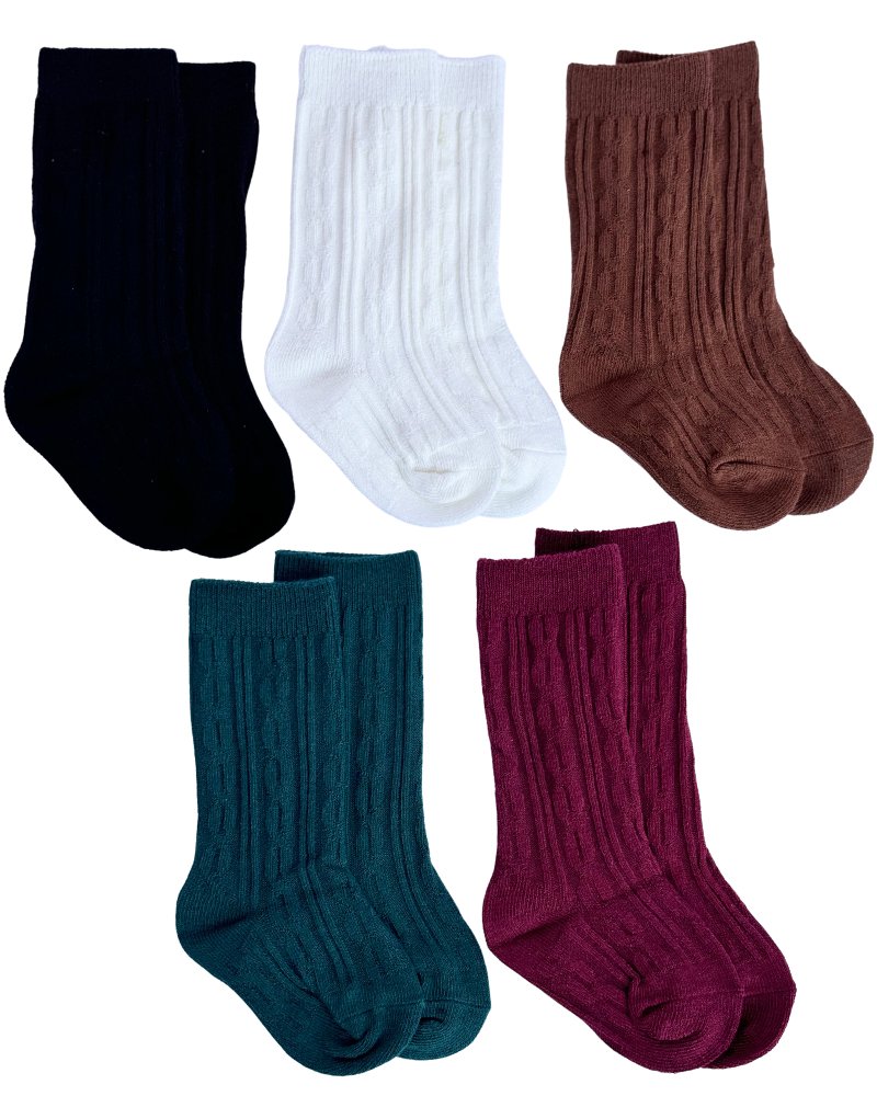 Pepper Knee - High Cable Knit Socks #product_type - Bailey's Blossoms
