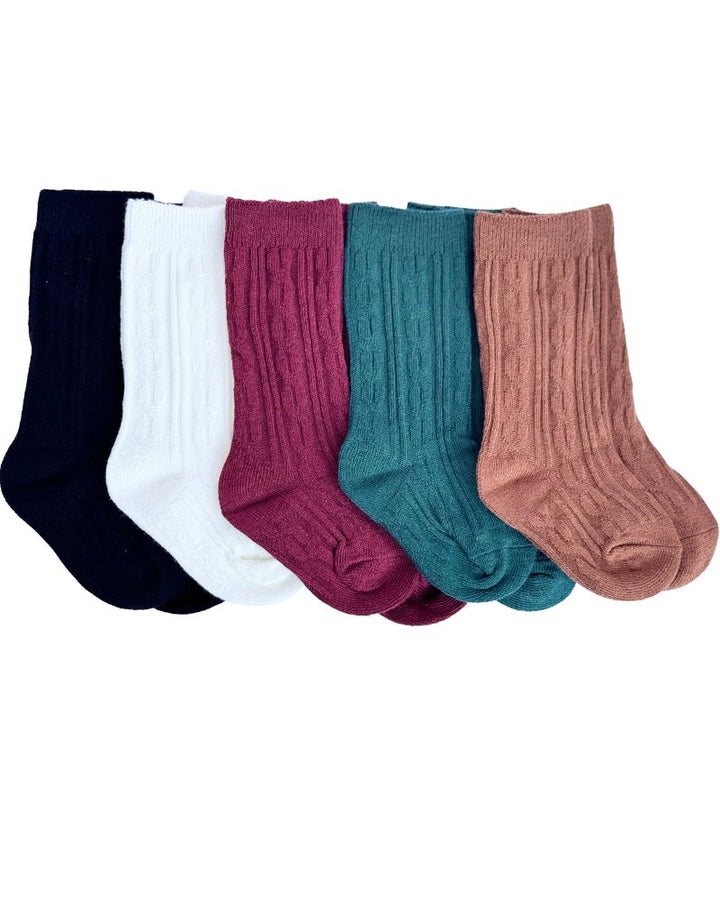 Pepper Knee - High Cable Knit Socks 
