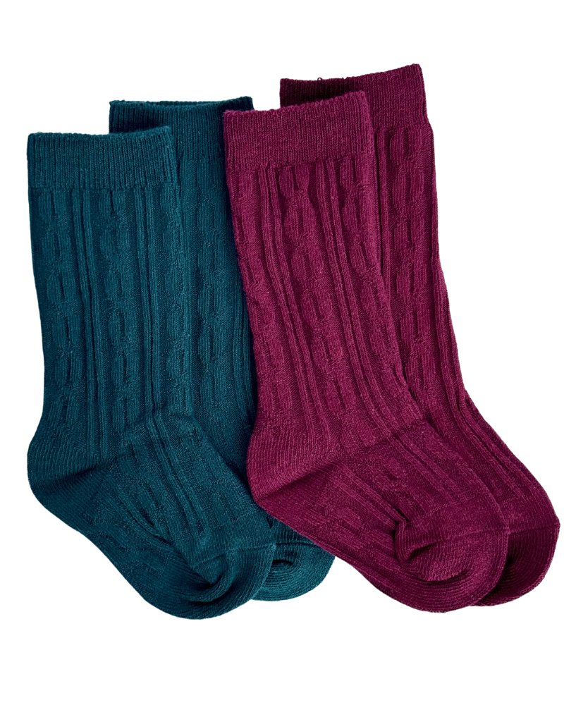 Pepper Knee - High Cable Knit Socks 