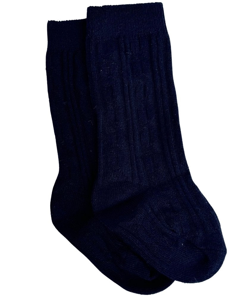 Pepper Knee-High Cable Knit Socks - Medium (12-24months) / Hunter