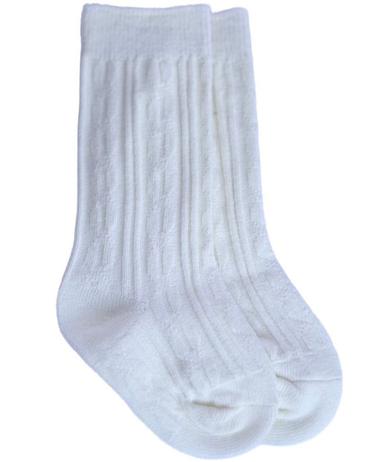 Pepper Knee - High Cable Knit Socks 