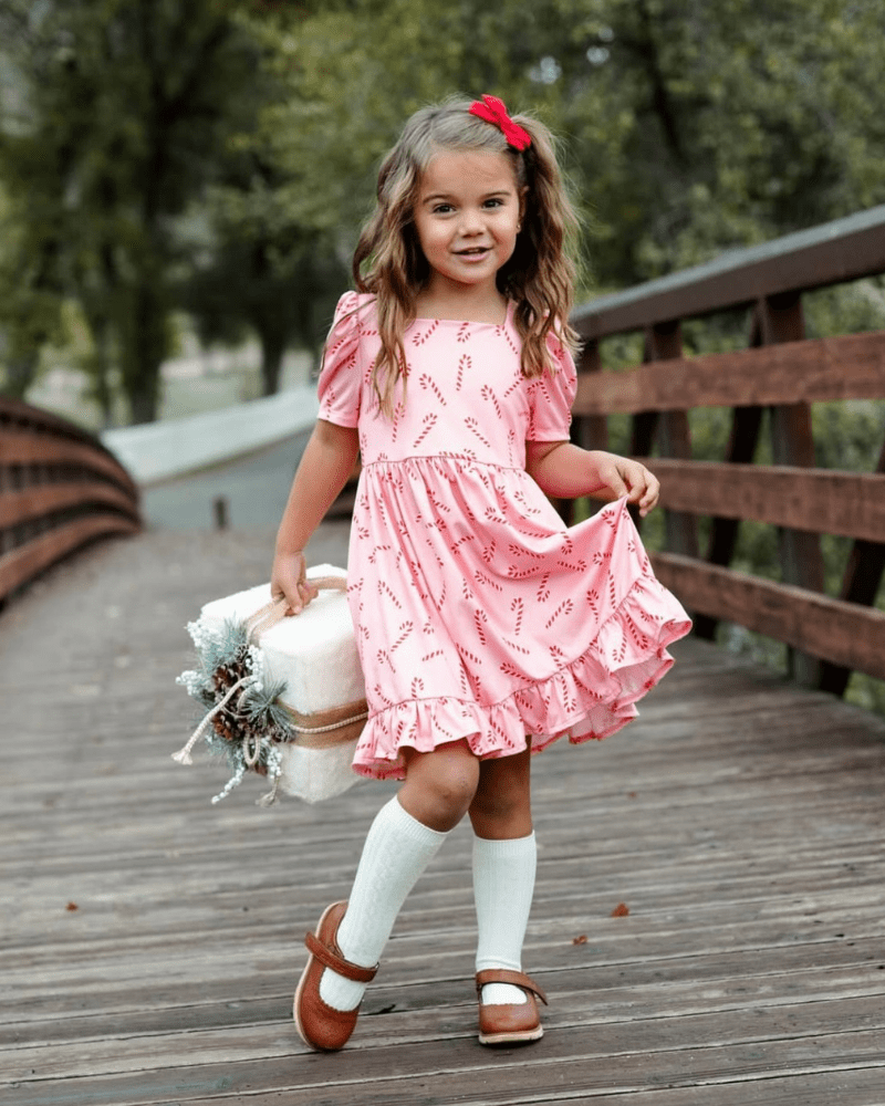 Phoebe Ruffle Dress - Candy Canes product_type - Bailey's Blossoms