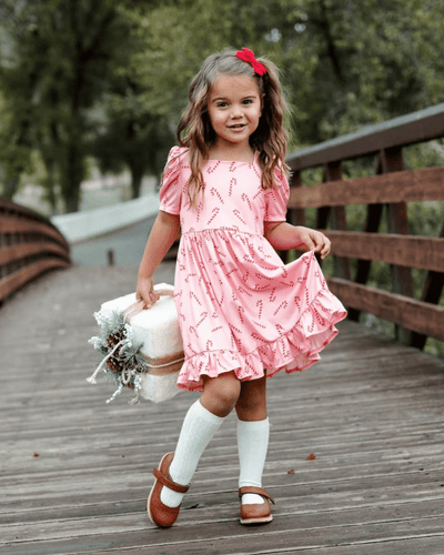 Phoebe Ruffle Dress - Candy Canes product_type - Bailey's Blossoms