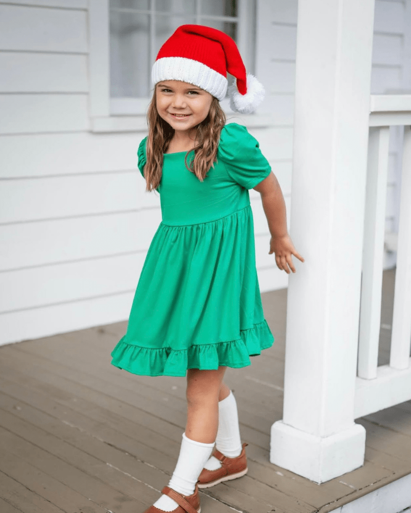 Phoebe Ruffle Dress - Christmas Green product_type - Bailey's Blossoms