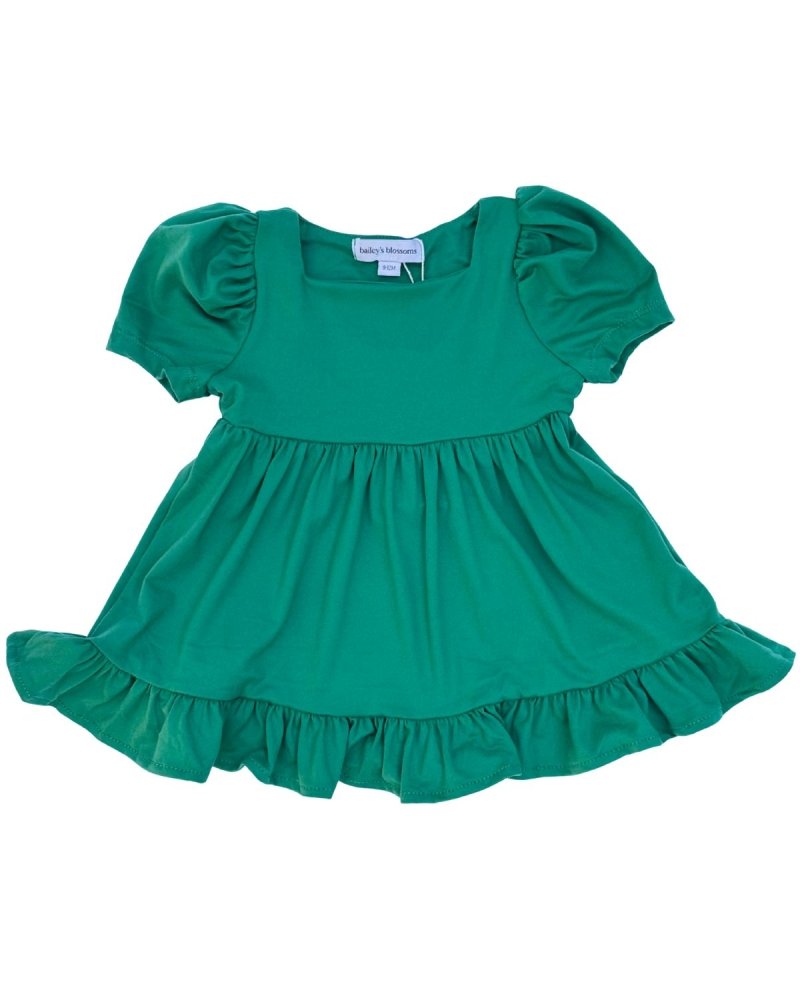 Phoebe Ruffle Dress - Christmas Green product_type - Bailey's Blossoms