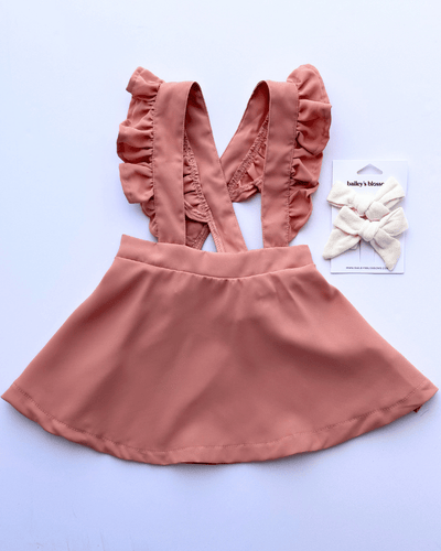 PREORDER! Addy Ruffle Suspender Skirt - Dark Orange #product_type - Bailey's Blossoms