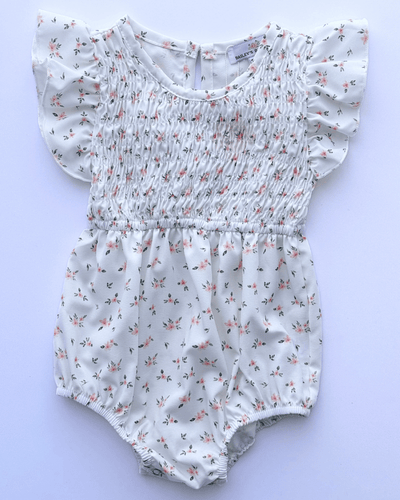 PREORDER! Astrid Flutter Sleeve Bubble Romper - Petite Floral #product_type - Bailey's Blossoms