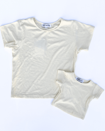 PREORDER! Ava Ribbed Tee - Ivory Glow product_type - Bailey's Blossoms