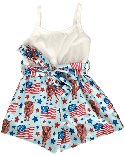 PREORDER! Betty Camisole Romper - Patriotic Cows #product_type - Bailey's Blossoms