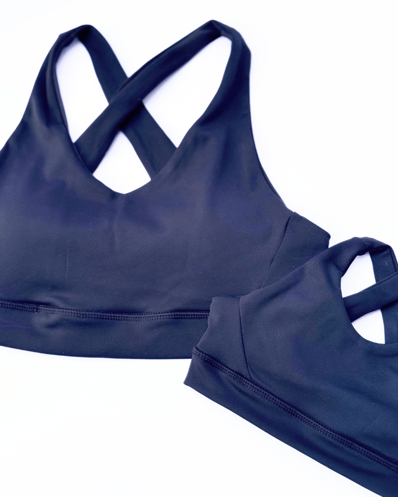 PREORDER! Bre Cross Back Sports Bra - Black product_type - Bailey's Blossoms