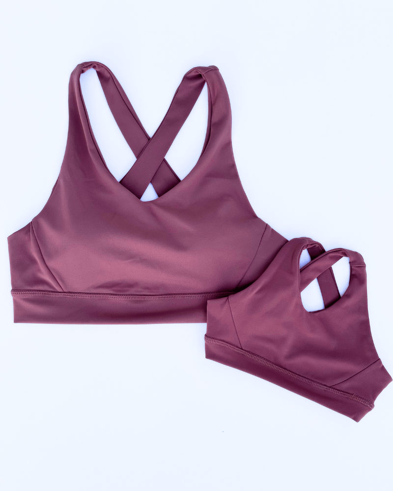 PREORDER! Bre Cross Back Sports Bra - Rose Taupe product_type - Bailey's Blossoms