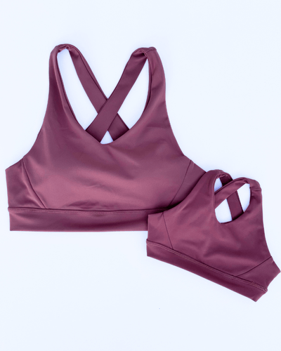 PREORDER! Bre Cross Back Sports Bra - Rose Taupe product_type - Bailey's Blossoms