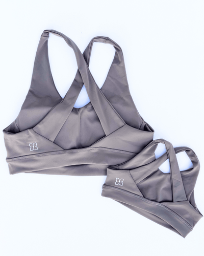 PREORDER! Bre Cross Back Sports Bra - Warm Stone product_type - Bailey's Blossoms