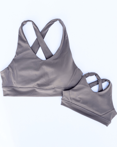 PREORDER! Bre Cross Back Sports Bra - Warm Stone product_type - Bailey's Blossoms