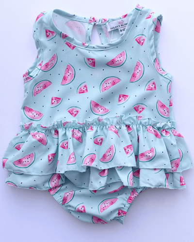 PREORDER! Clare Ruffle Bubble Romper - Watermelon #product_type - Bailey's Blossoms