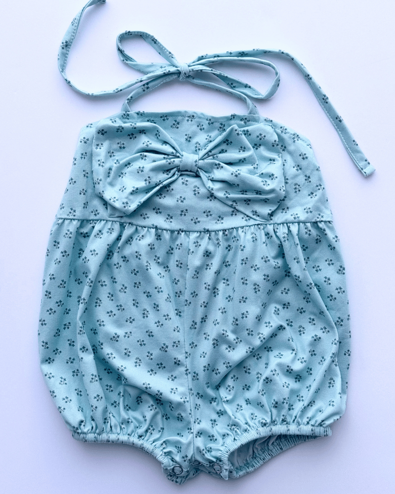 PREORDER! Dottie Bow Front Romper - Petite Blue Floral #product_type - Bailey's Blossoms