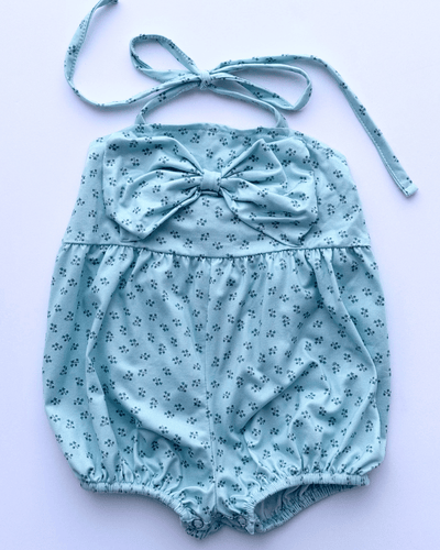 PREORDER! Dottie Bow Front Romper - Petite Blue Floral #product_type - Bailey's Blossoms