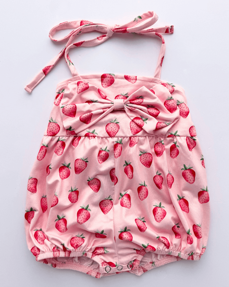 PREORDER! Dottie Bow Front Romper - Strawberry Shortcake #product_type - Bailey's Blossoms