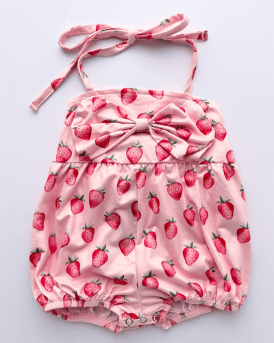 PREORDER! Dottie Bow Front Romper - Strawberry Shortcake #product_type - Bailey's Blossoms