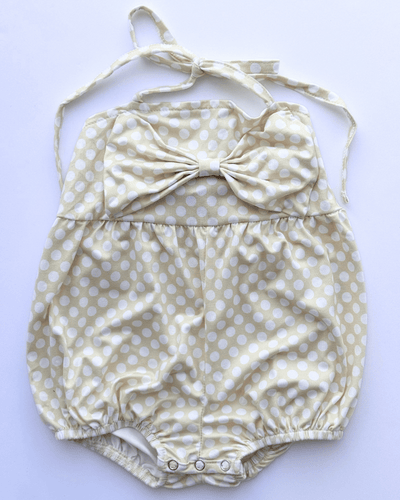 PREORDER! Dottie Bow Front Romper - Yellow with Dots #product_type - Bailey's Blossoms