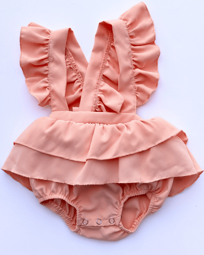 PREORDER! Ella Ruffle Suspender Skirt - Peach #product_type - Bailey's Blossoms