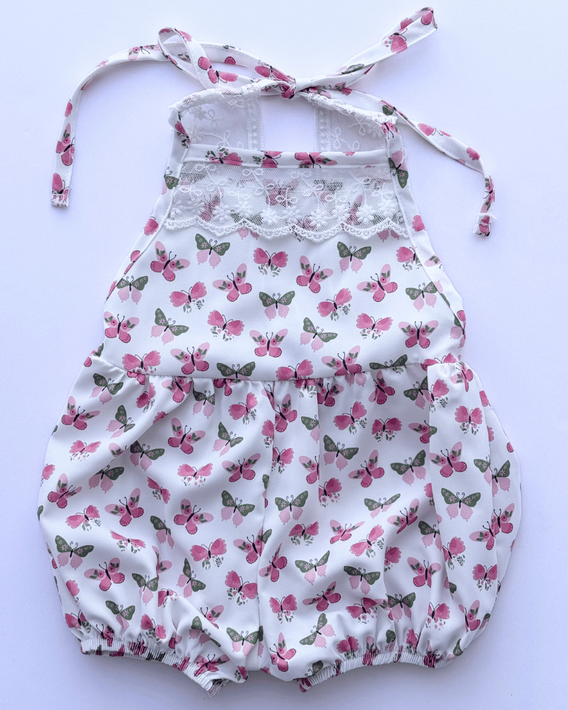 PREORDER! Felicity Lace Back Bubble Romper - Garden Butterfly #product_type - Bailey's Blossoms