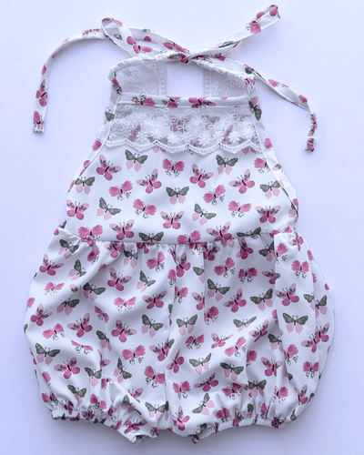 PREORDER! Felicity Lace Back Bubble Romper - Garden Butterfly #product_type - Bailey's Blossoms