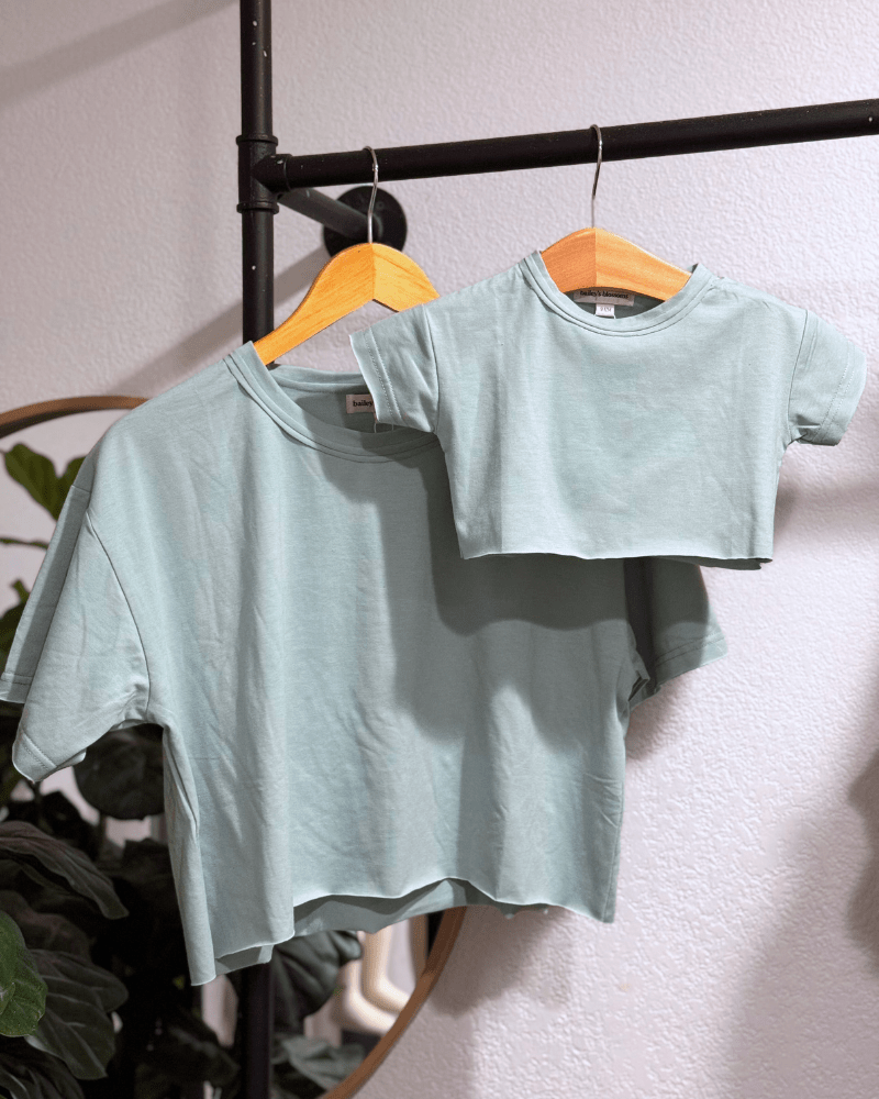 PREORDER! Indy Essential Crop Tee - Powder Blue product_type - Bailey's Blossoms