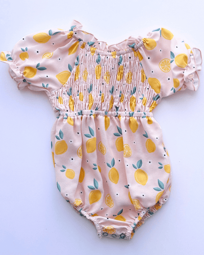PREORDER! Jolie Puff Sleeve Smock Romper - Pink Lemonade #product_type - Bailey's Blossoms