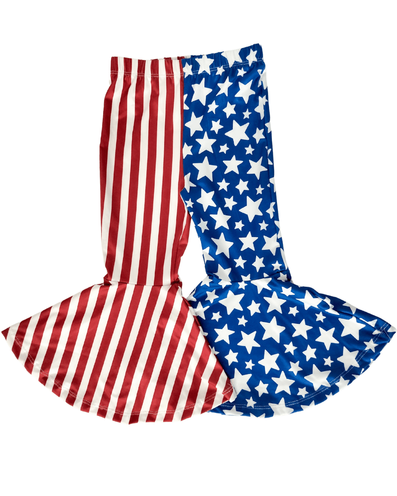 PREORDER! Keely Exaggerated Bell Bottoms - Patriotic Stars & Stripes #product_type - Bailey's Blossoms