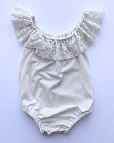 PREORDER! Kenzie Lace Flutter Sleeve Leotard - Vanilla Cream #product_type - Bailey's Blossoms