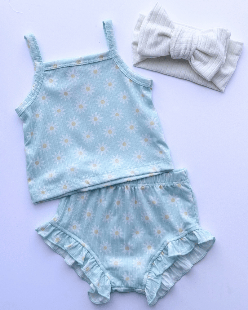 PREORDER! Luna Top and Bloomer Set - Light Blue Blossoms #product_type - Bailey's Blossoms