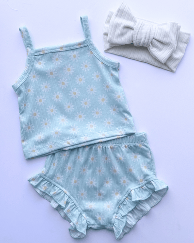 PREORDER! Luna Top and Bloomer Set - Light Blue Blossoms #product_type - Bailey's Blossoms