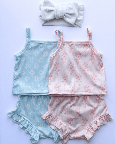 PREORDER! Luna Top and Bloomer Set - Light Blue Blossoms #product_type - Bailey's Blossoms