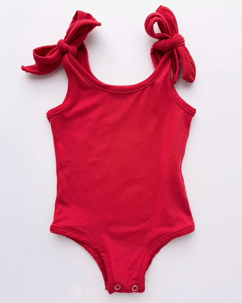 PREORDER! Madden Tie - Shoulder Tank Top & Leotard - Red #product_type - Bailey's Blossoms