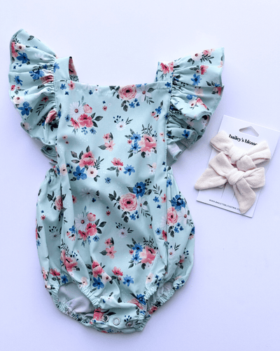 PREORDER! Shiloh Ruffle Back Romper - Dainty Floral #product_type - Bailey's Blossoms