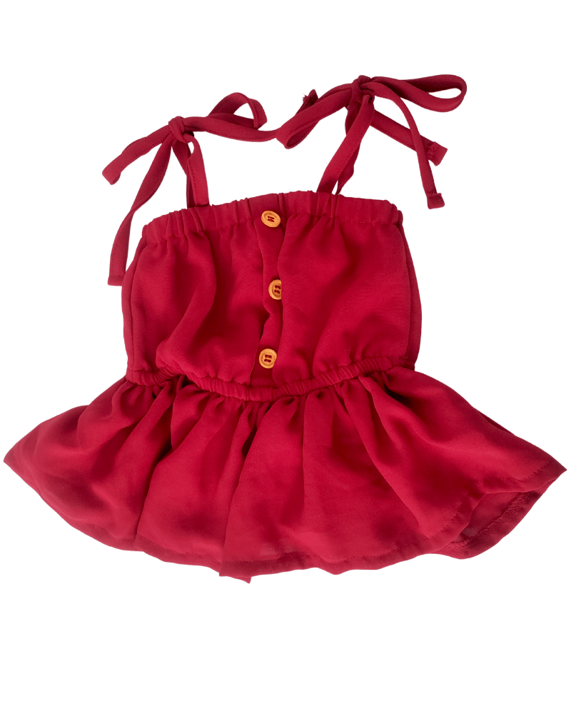 PREORDER! Tera Tie Peplum Top - Deep Red #product_type - Bailey's Blossoms