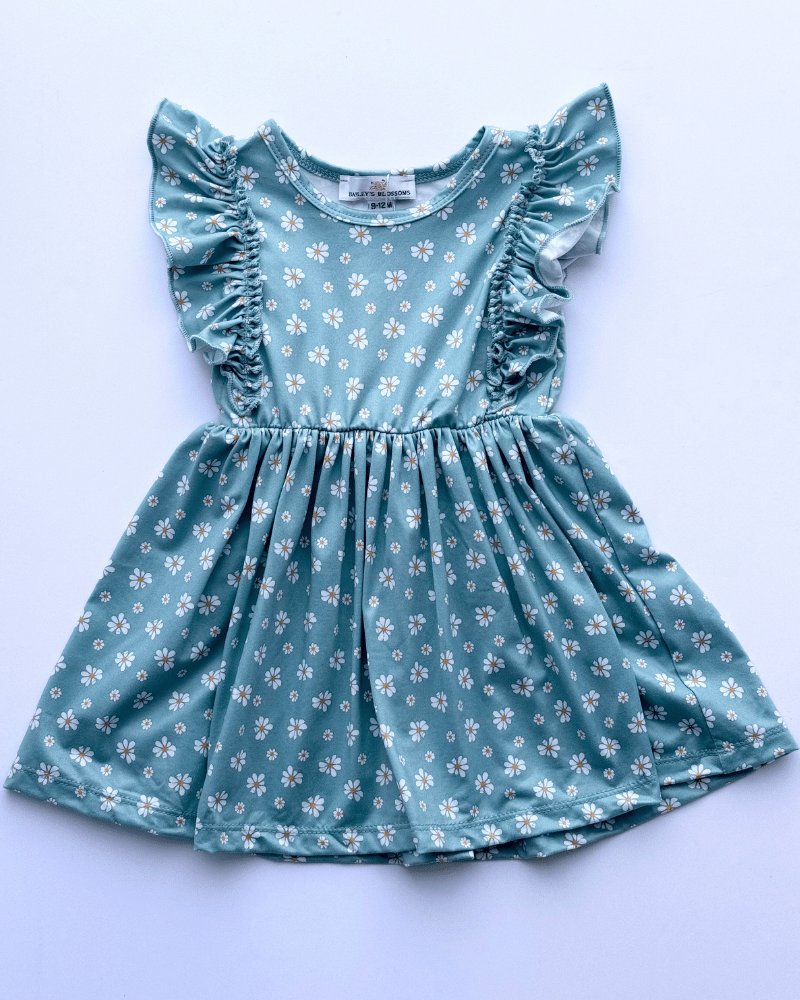 PREORDER! Zoey Ruffle Play Dress - Mint Daisy #product_type - Bailey's Blossoms