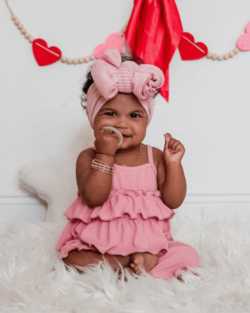 Presley Ruffle Tank Two - Piece Set - Pink 