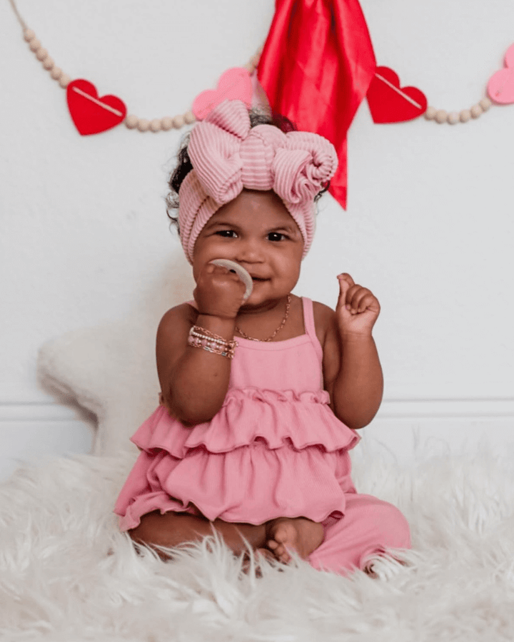 Presley Ruffle Tank Two - Piece Set - Pink 